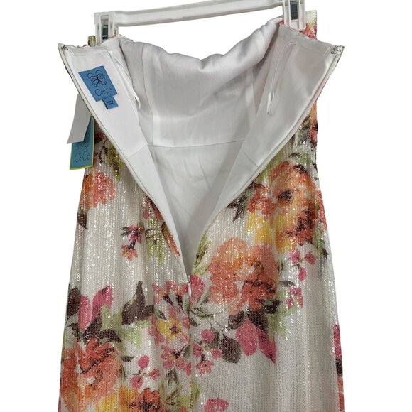 CeCe Floral Bow Sequin Strapless Dress Size 2 NWT RCC10706 $249 Special Occasion - Picture 7 of 9